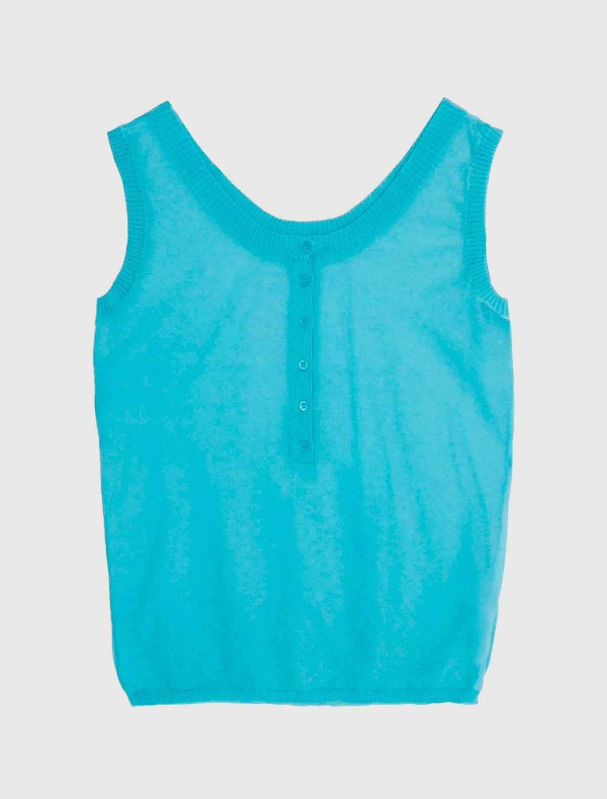 Velata sleeveless top front placket detail blue