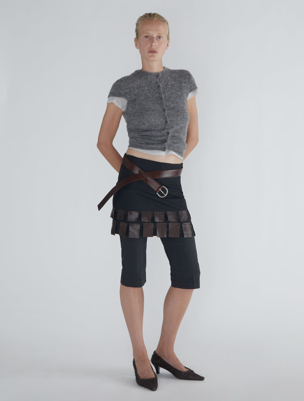 Emilie belt hidden snaps brown