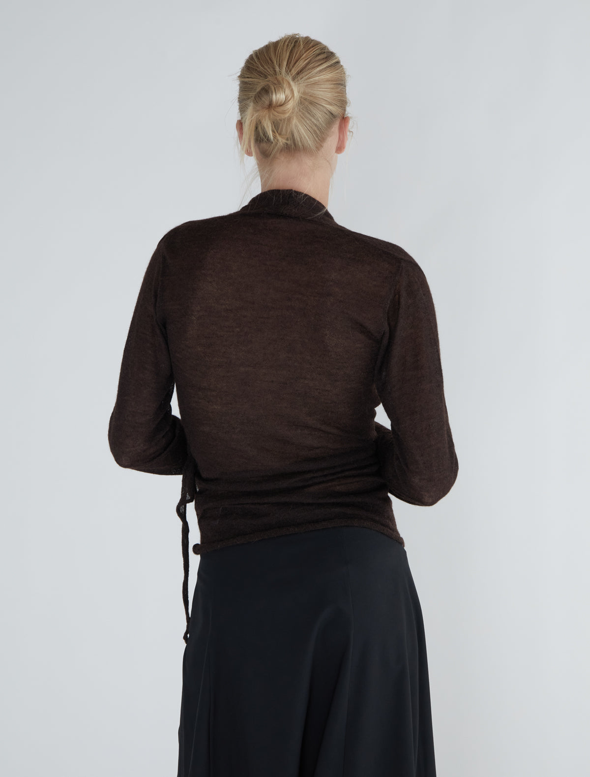Sudi long sleeved wrap top brown