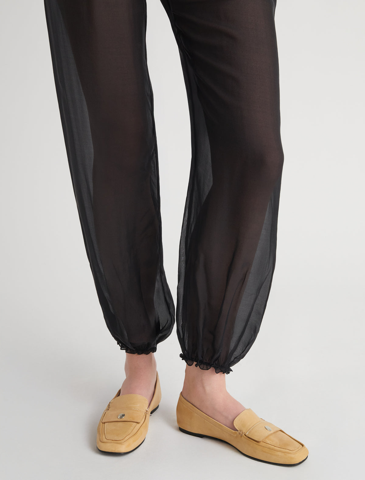 Micaela pockets lined leather loafer pocket detail vamp ocher