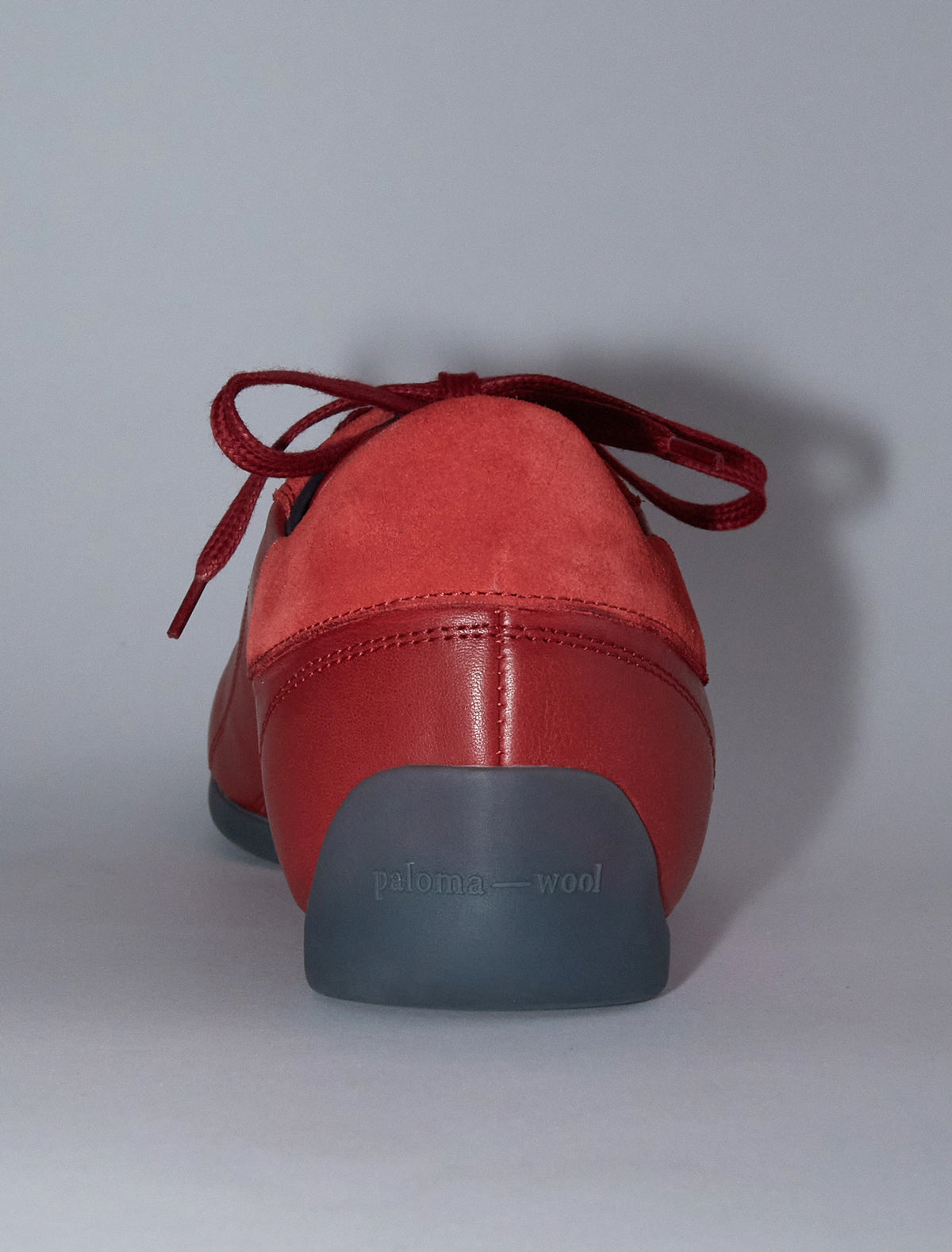 Miles laceup leather sneakers rubber sole red
