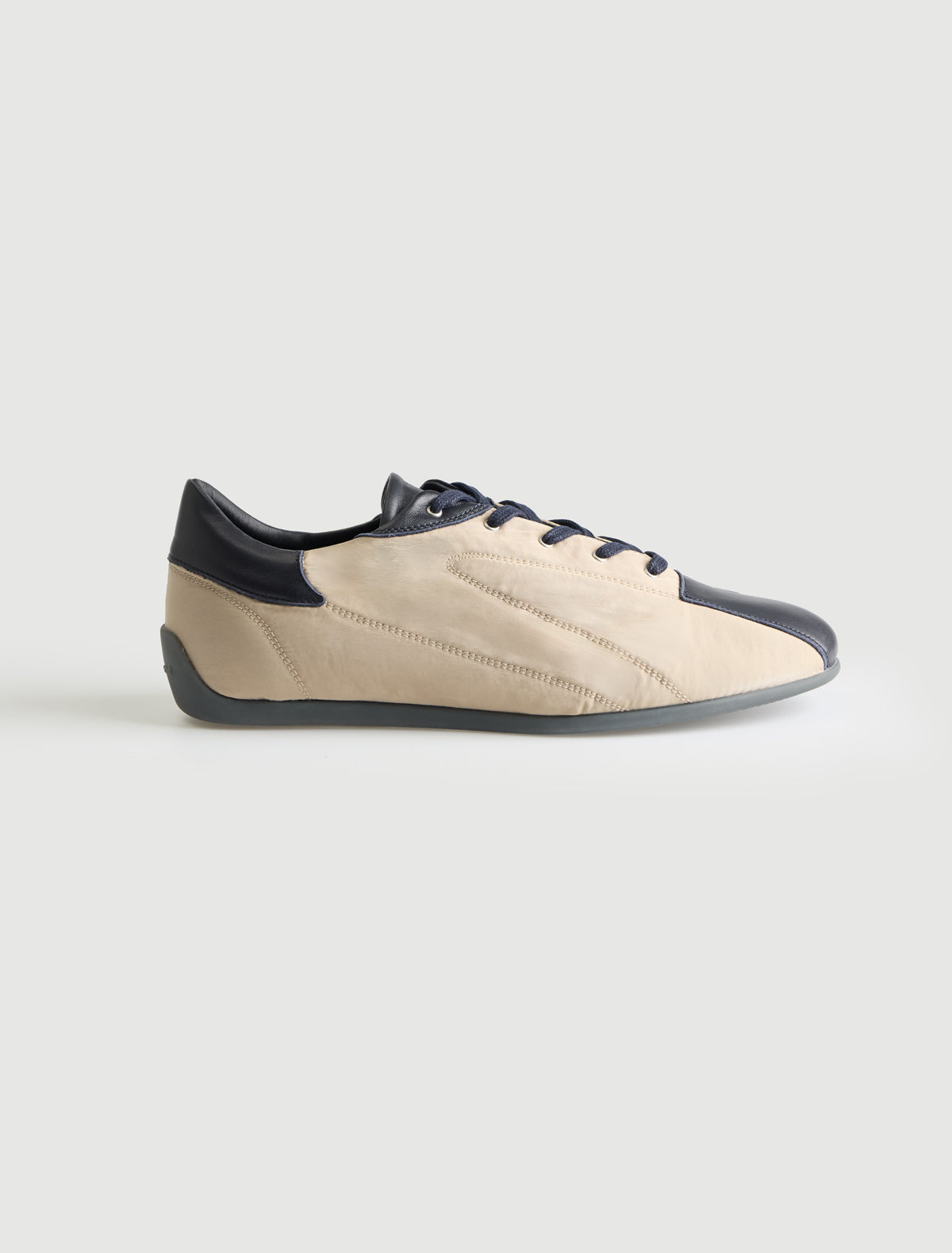 Miles b mens lace up sneakers rubber sole beige