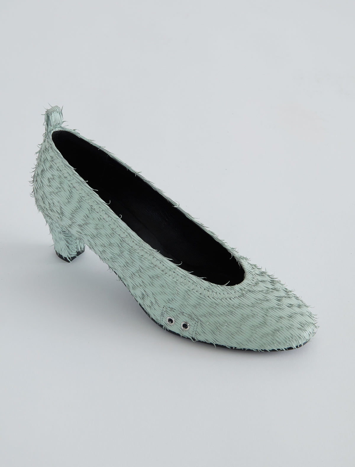 Uma ii pump metal eyelet detail fluffy texture mint
