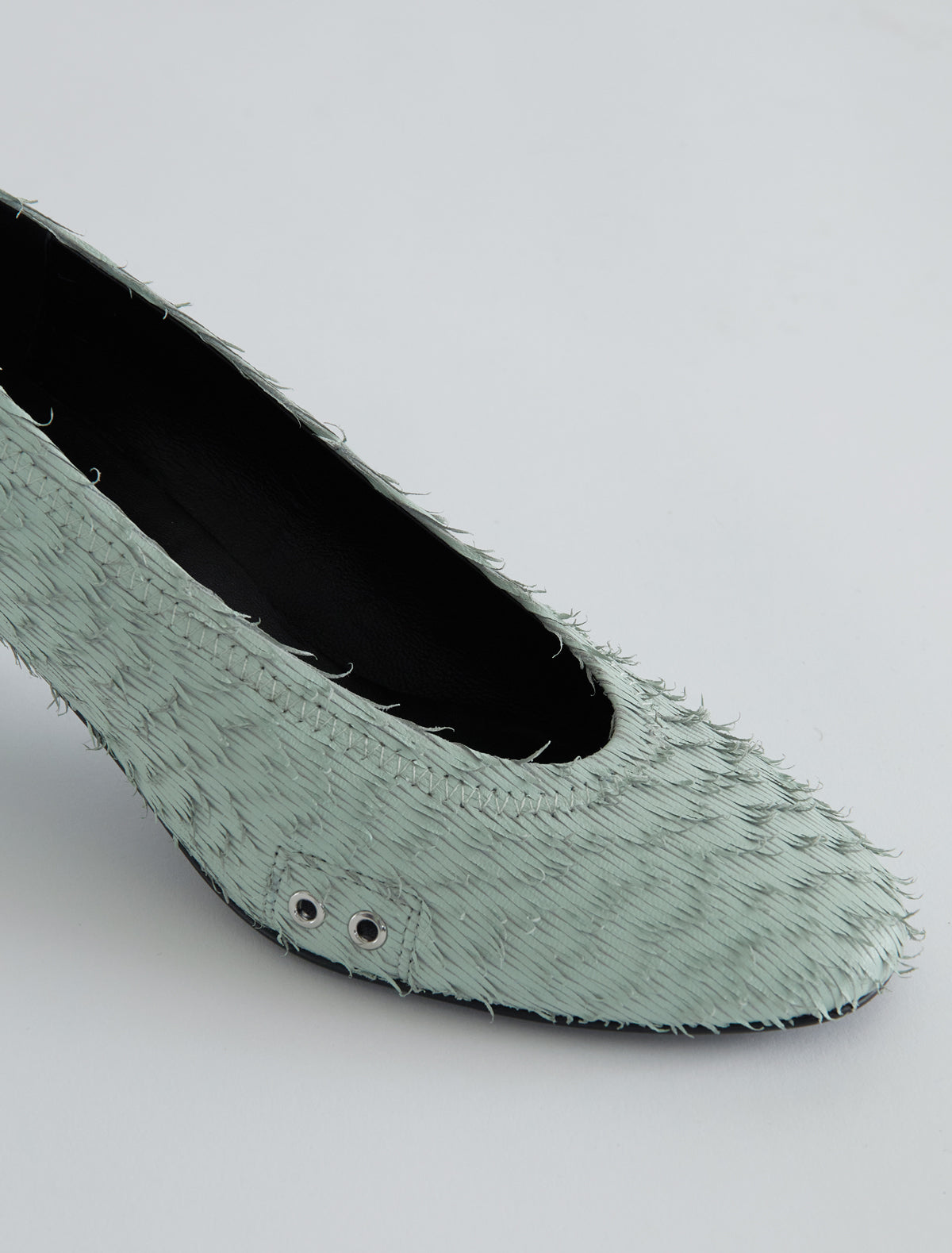 Uma ii pump metal eyelet detail fluffy texture mint