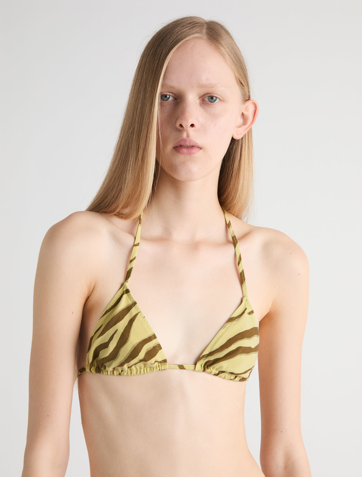 Nova top triangle bikini top zebra print