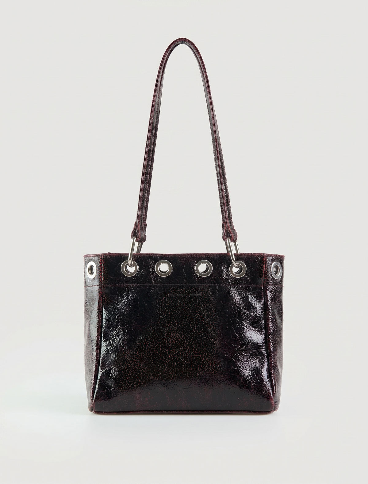 Square philana shopping bag multiposition handles eyelets details black
