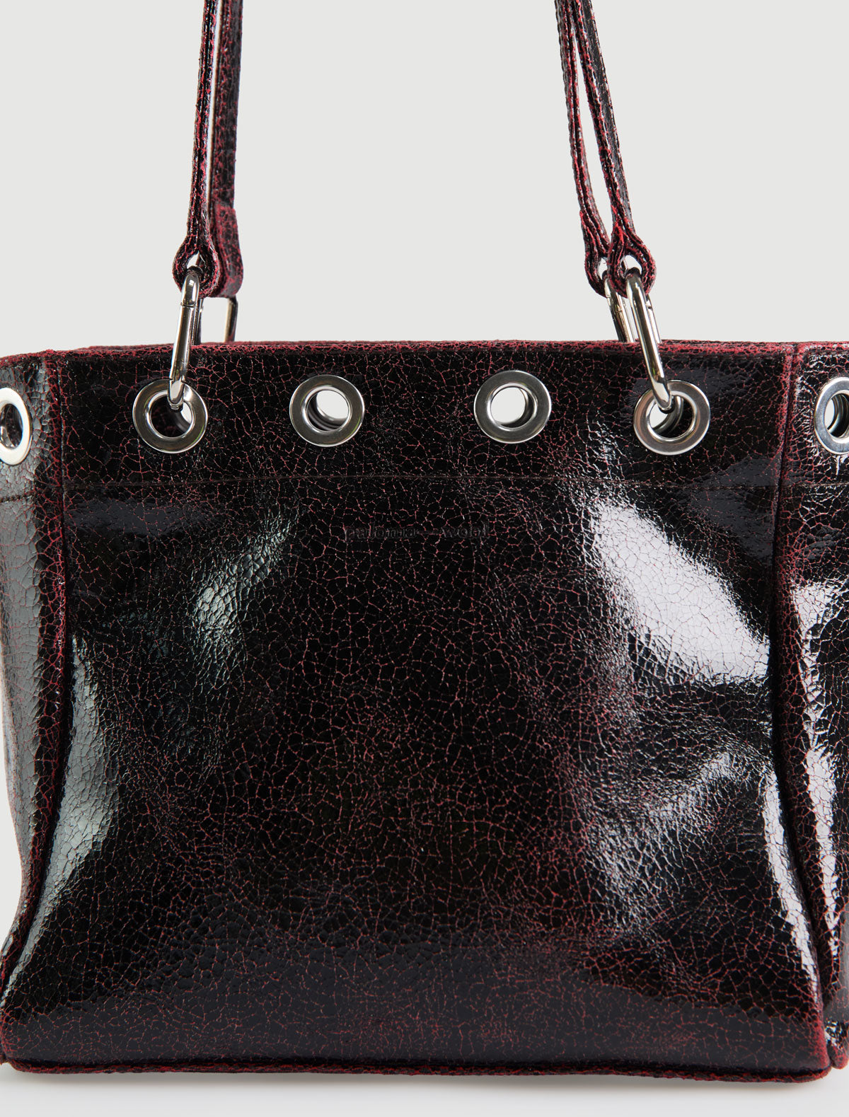 Square philana shopping bag multiposition handles eyelets details black