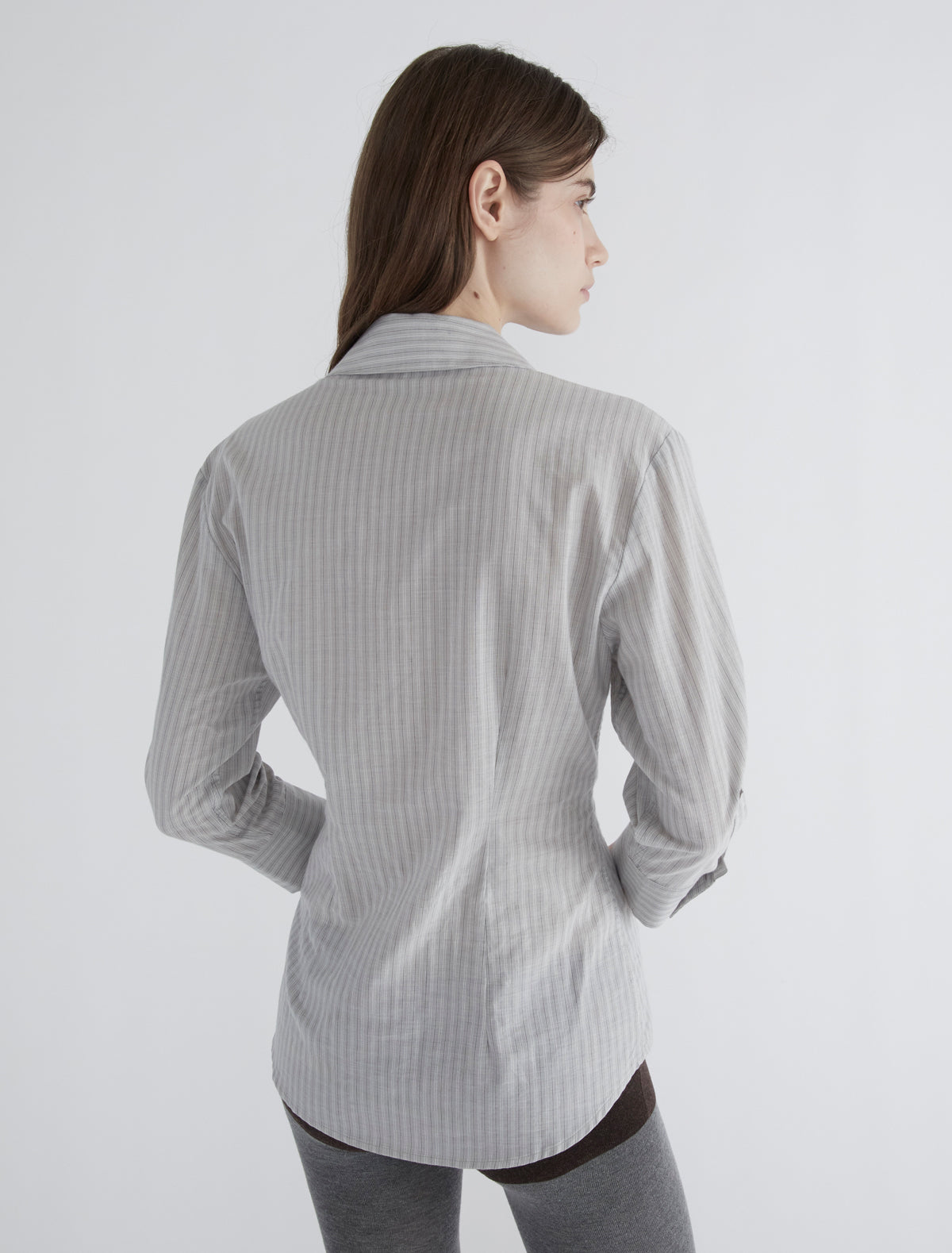 Bruna elbow length striped shirt