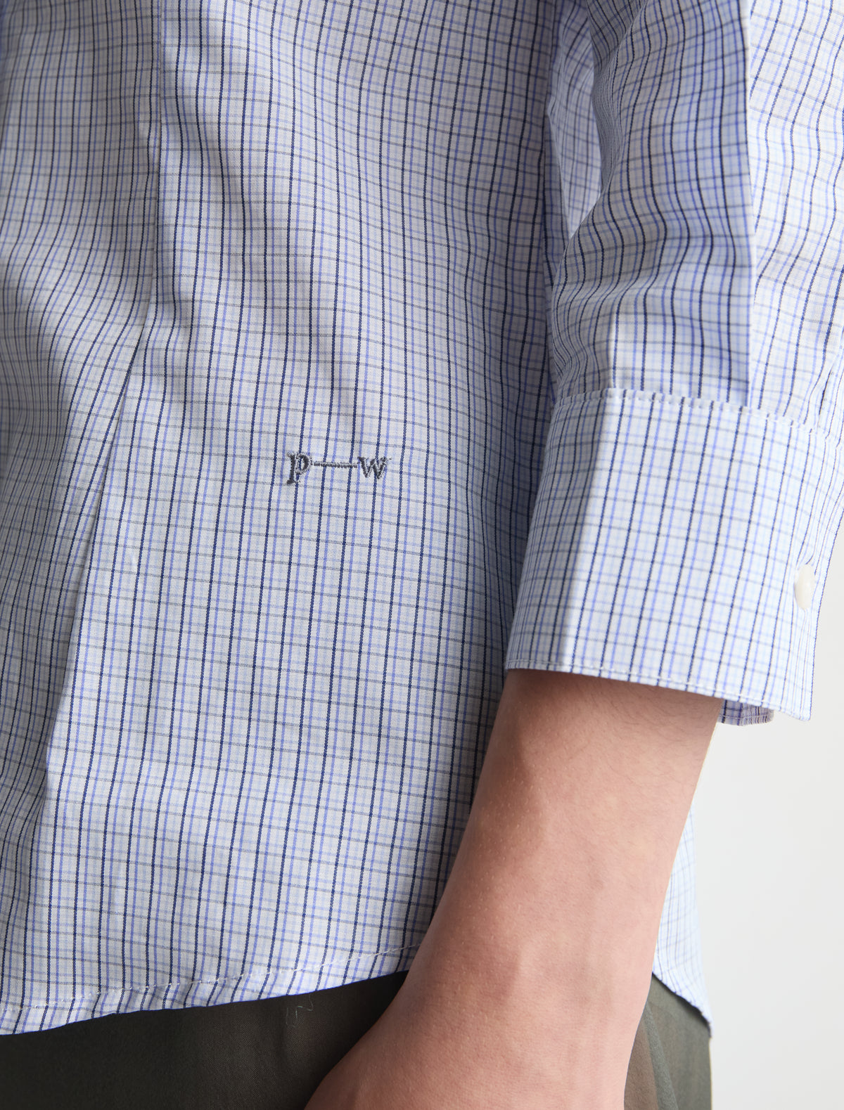 Bruna three quarter sleeve shirt fitted body blue