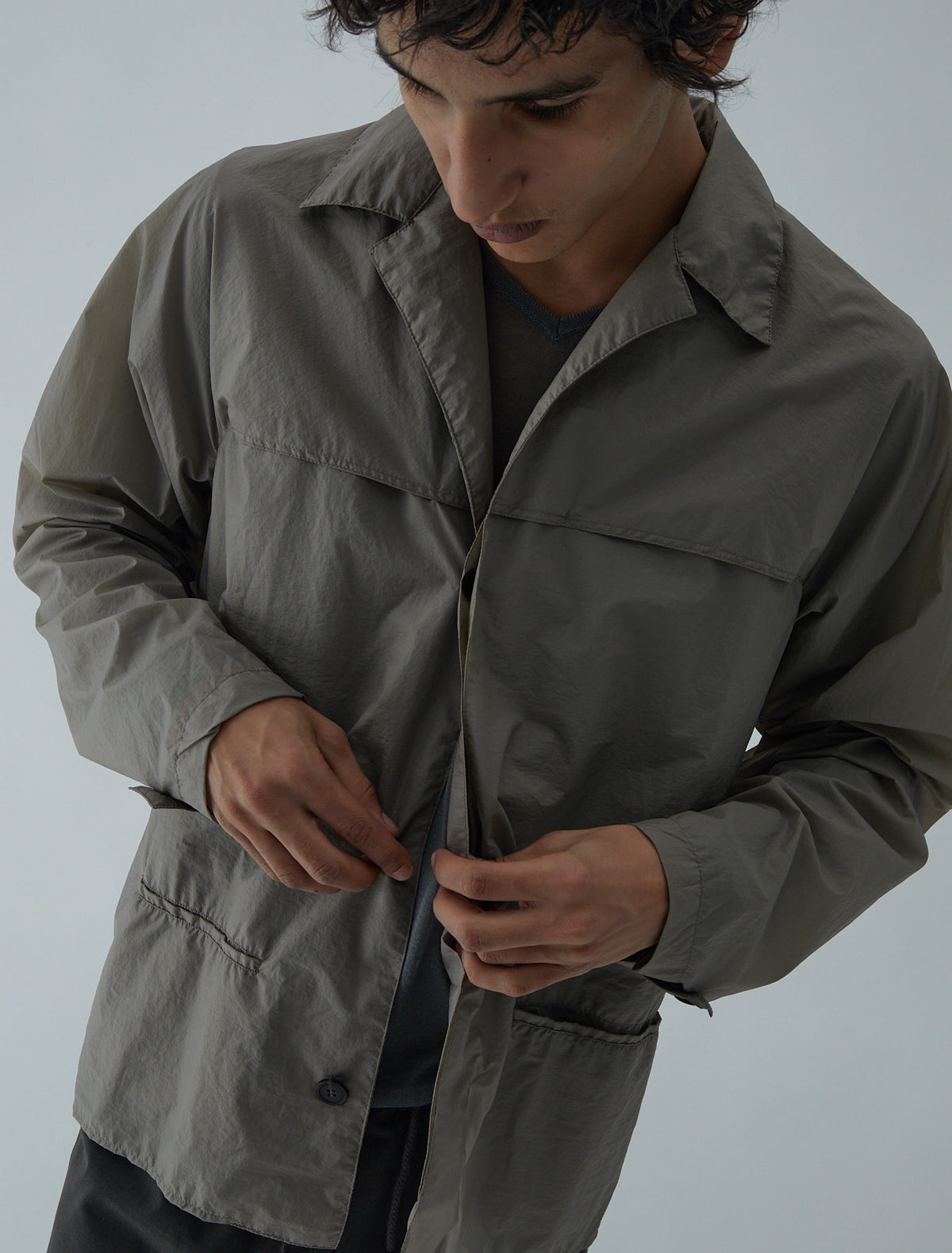 Saro men nylon blazer back pocket khaki