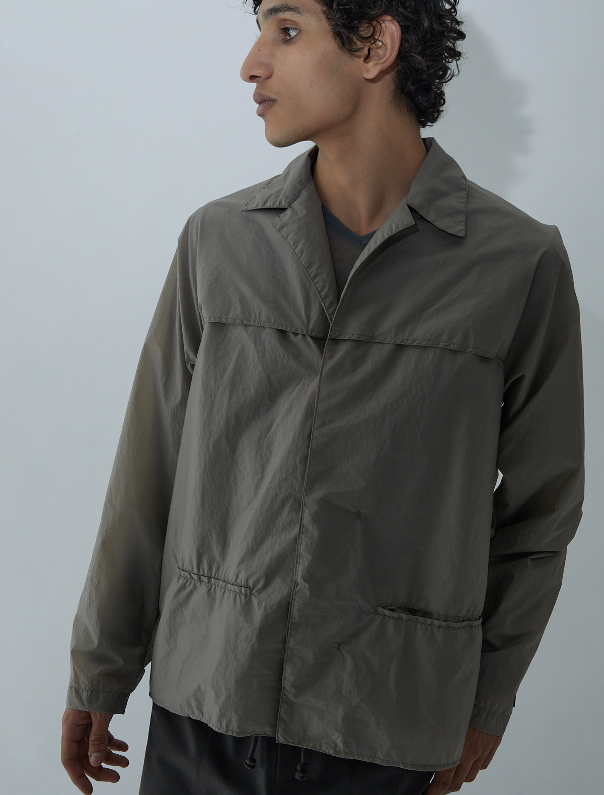 Saro men nylon blazer back pocket khaki