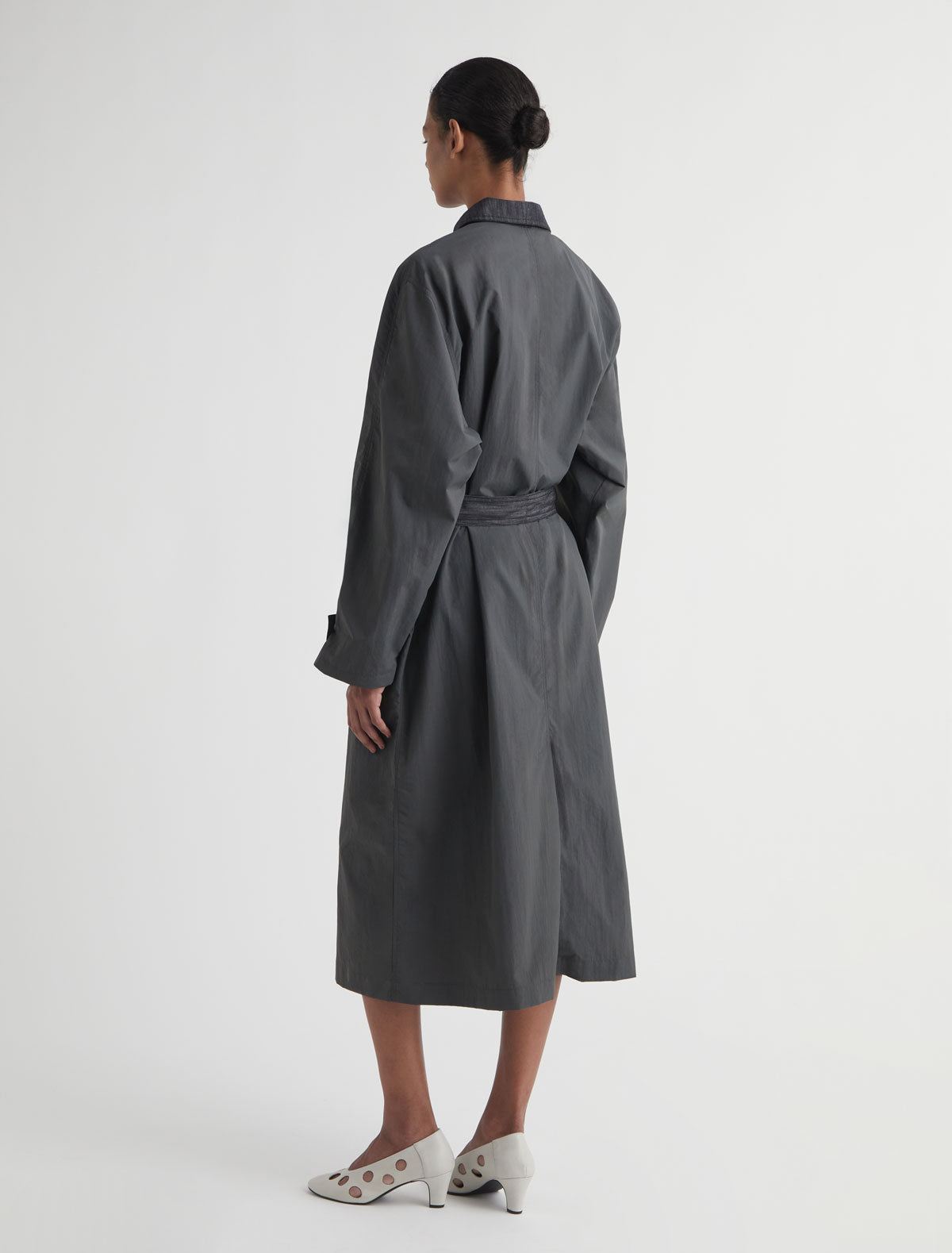Holso trench style jacket denim details