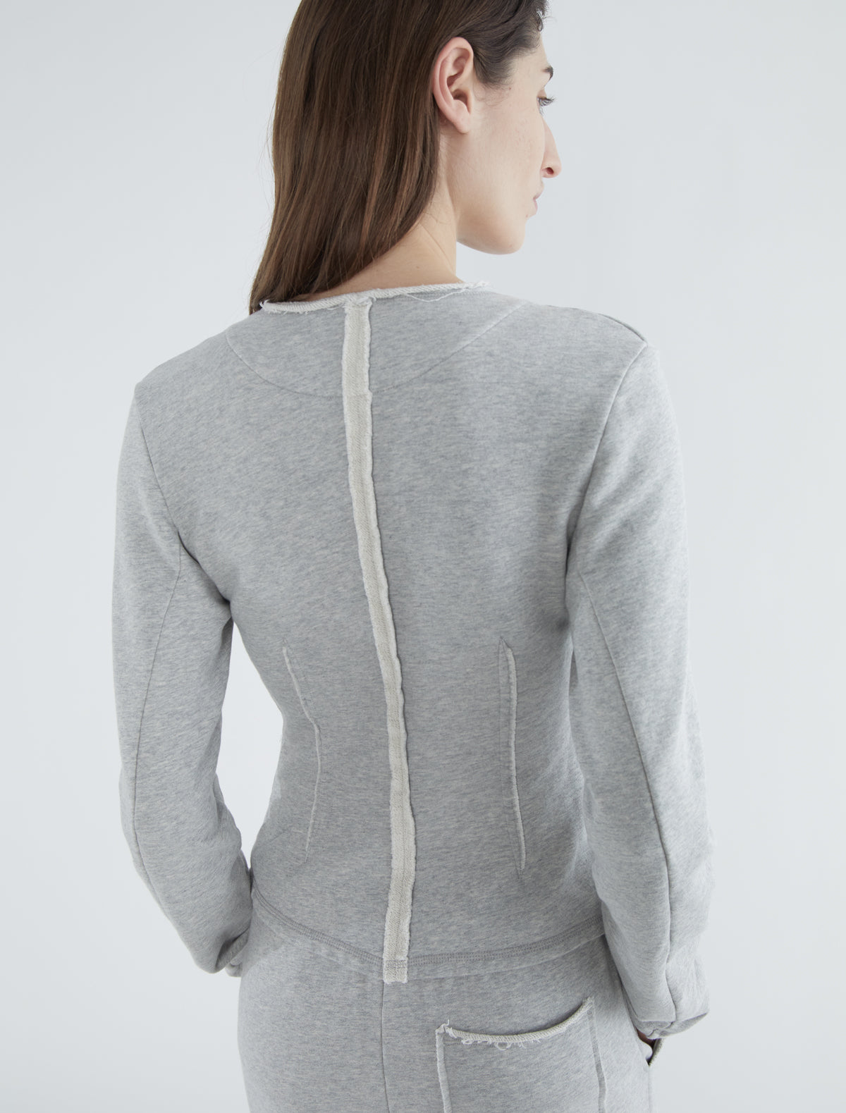 Sanpi round neck fleece jacket grey