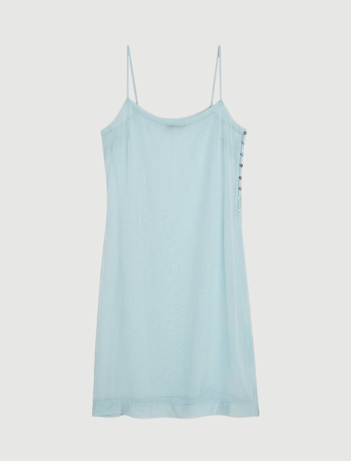 Enos midi silk slip dress ruffle detail lightblue