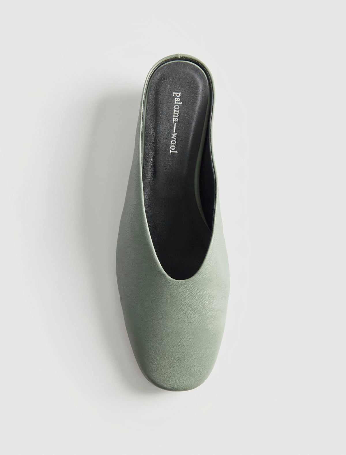 Fernanda round toe mule covered wedge lightgreen