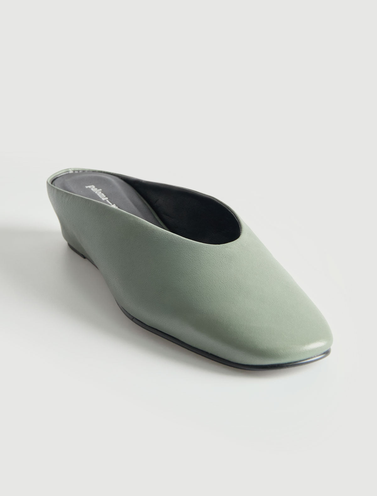 Fernanda round toe mule covered wedge lightgreen