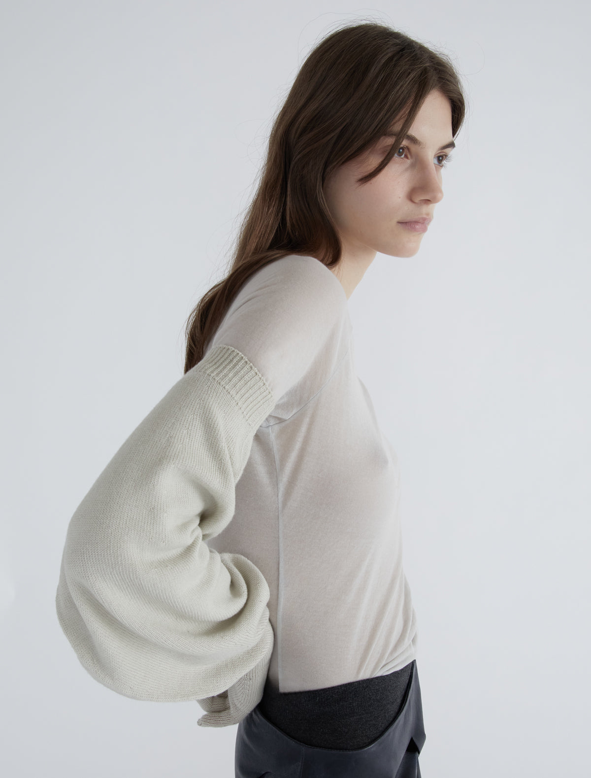 Flake puff style gloves wool offwhite
