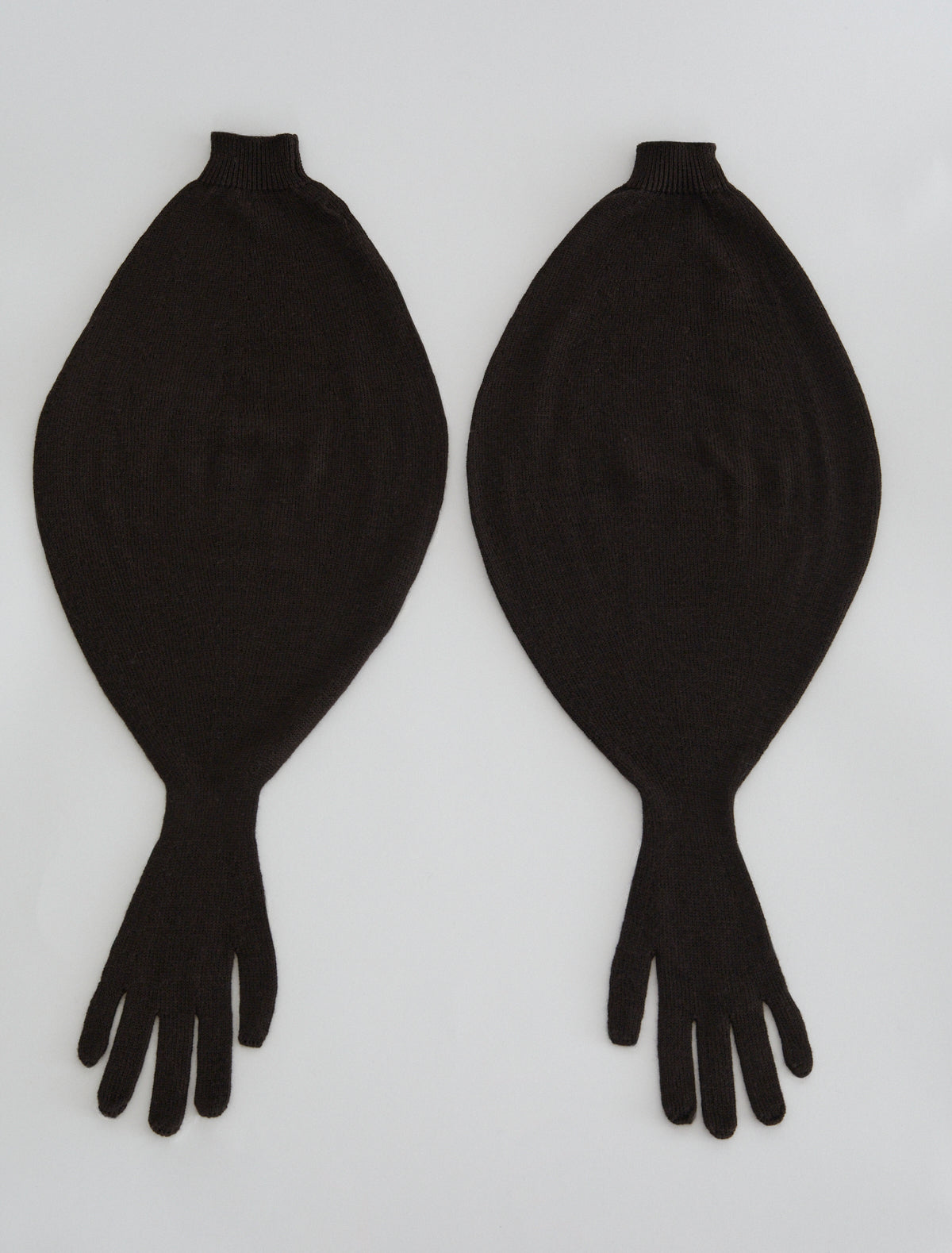 Flake puff style gloves wool brown