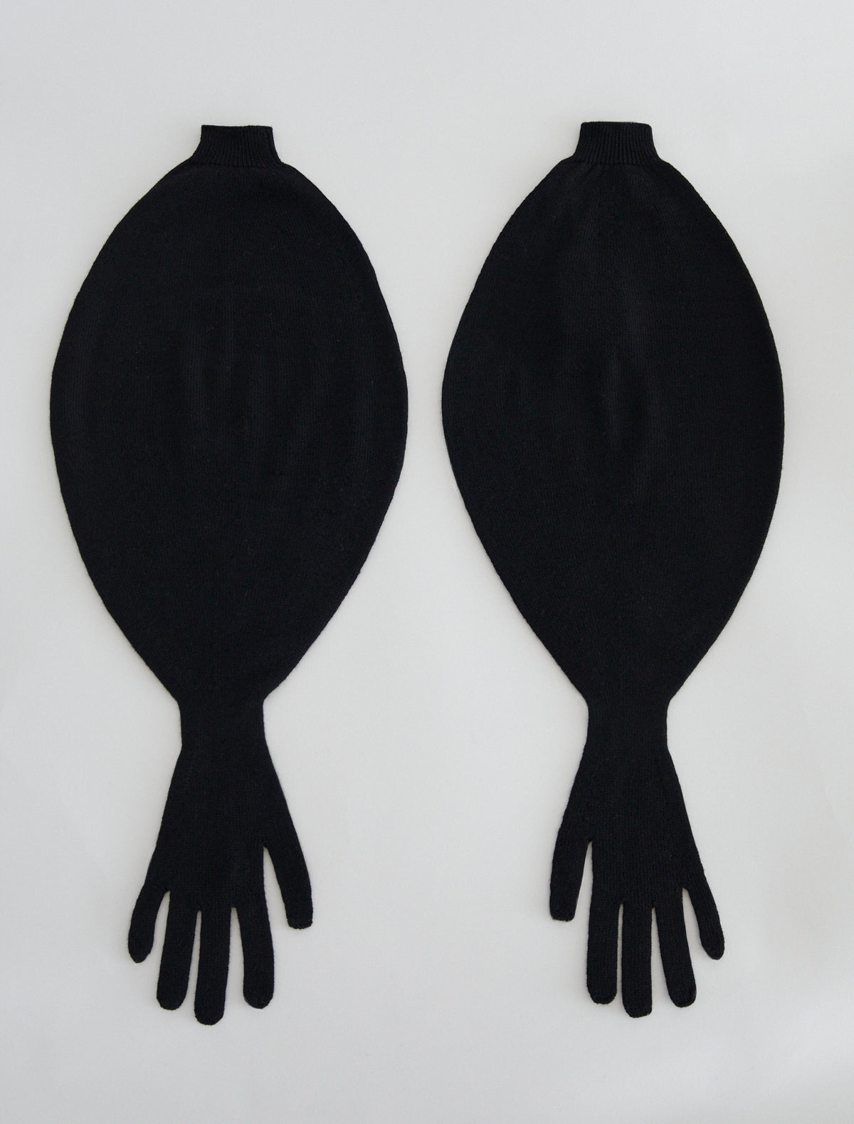 Flake puff style gloves wool black