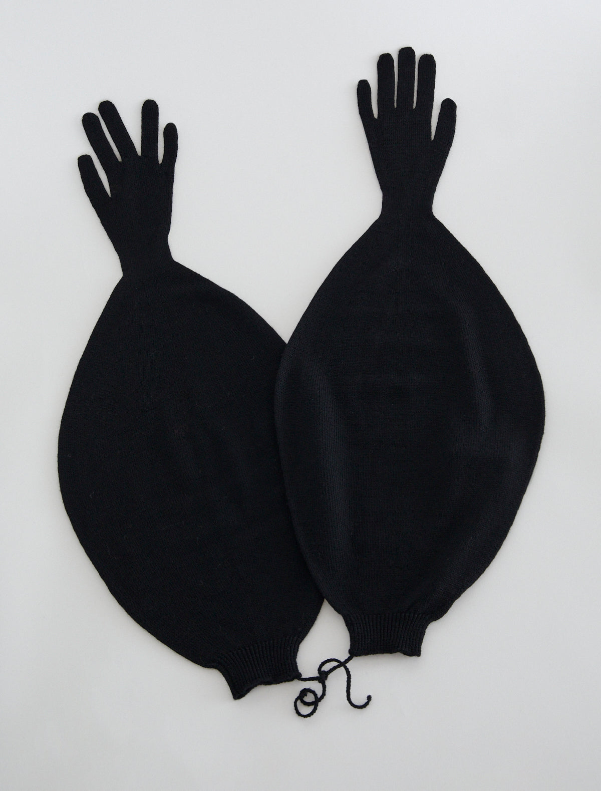 Flake puff style gloves wool black