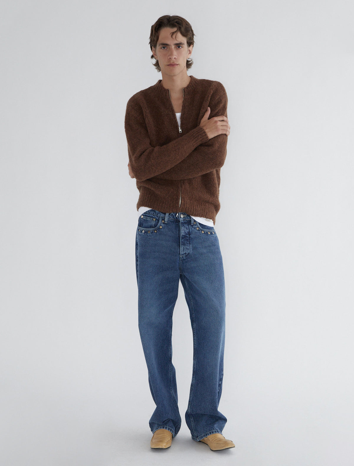 Hasta luego zip b men cardigan intarsia back