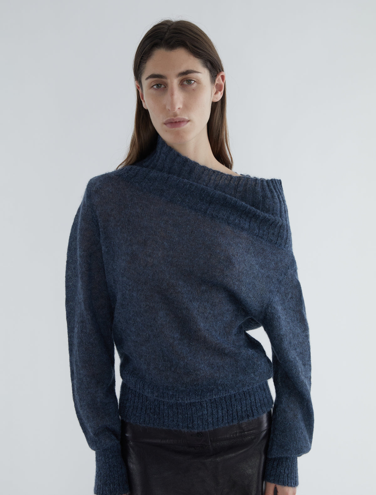 Sofre high neck ribed sweater navy
