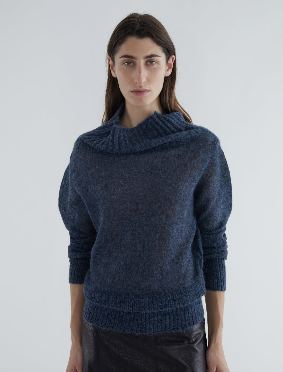 Sofre high neck ribed sweater navy