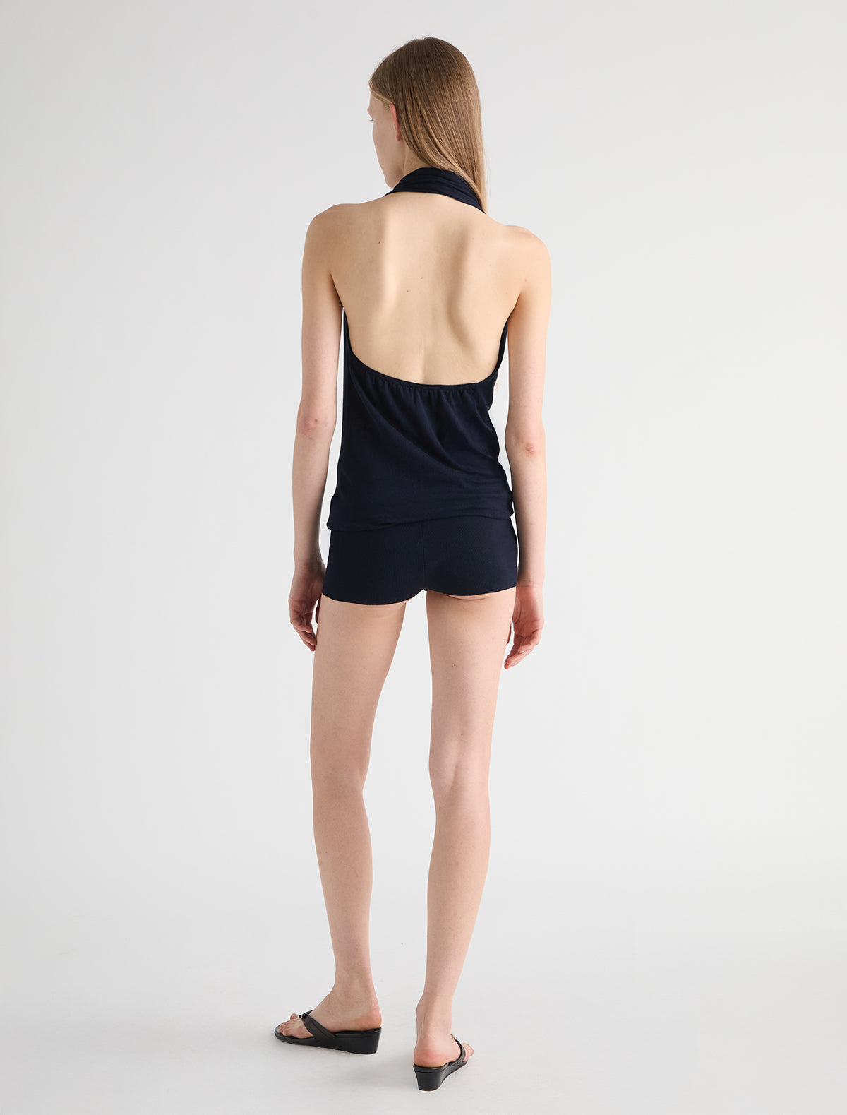 Soma halter neck knit jumpsuit navy