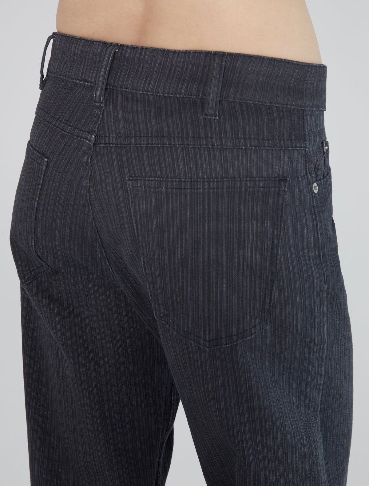 Brom five pocket pants cotton stripes grey