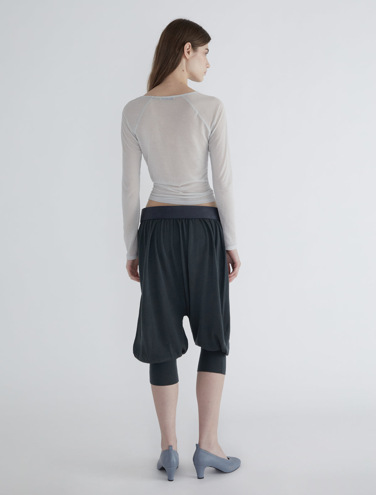 Cofre baggy drop crotch cropped pants darkgreen