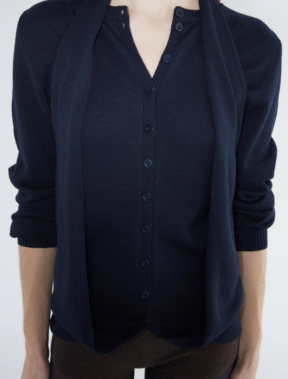Favi multiposition wool cardigan navy
