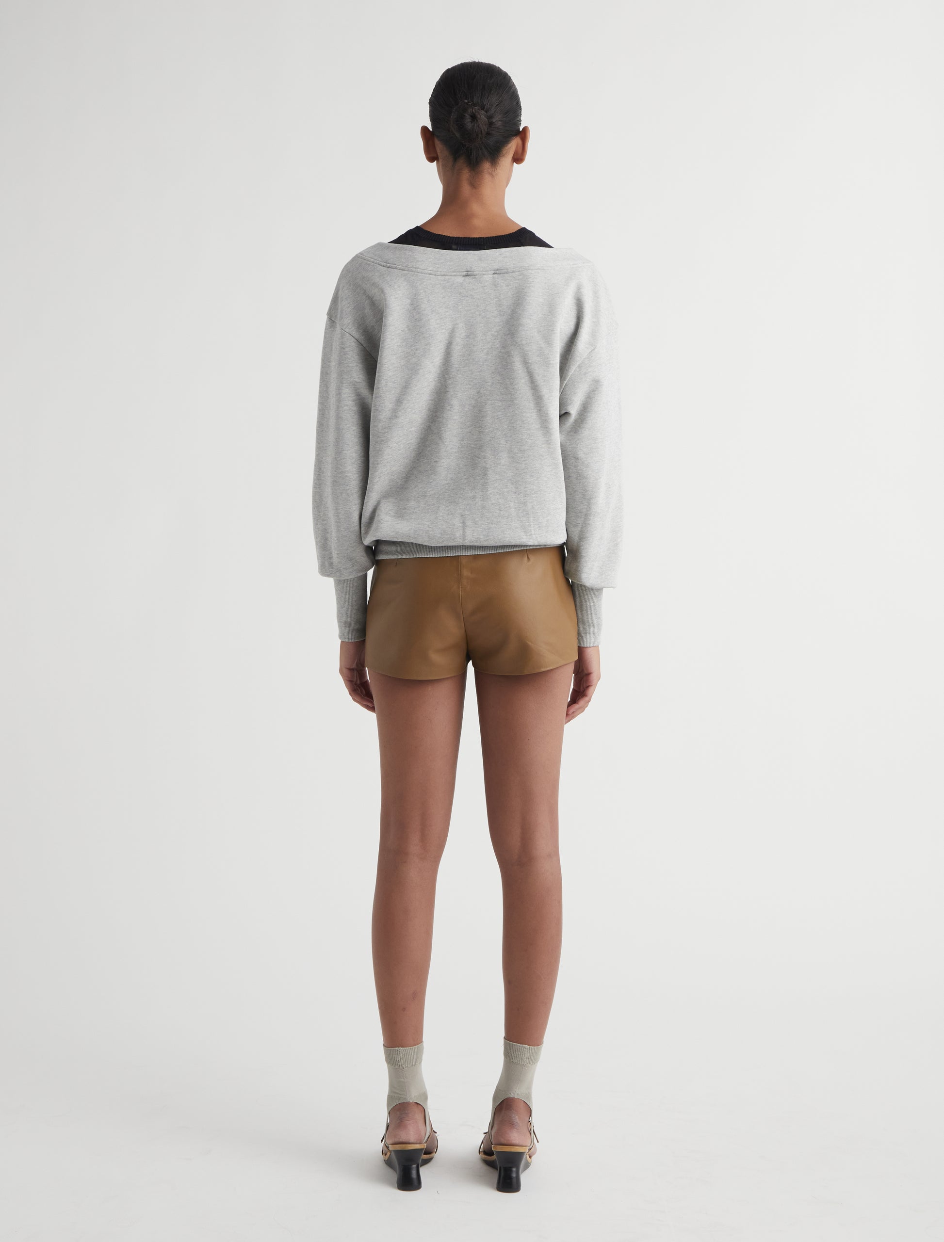 Dina short fuseau style knitted socks beige