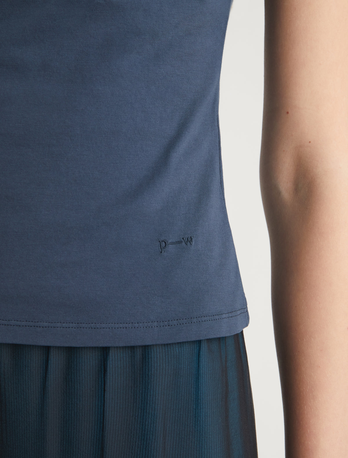 Olimpia crossed ranglan top snap closures embroidered detail blue