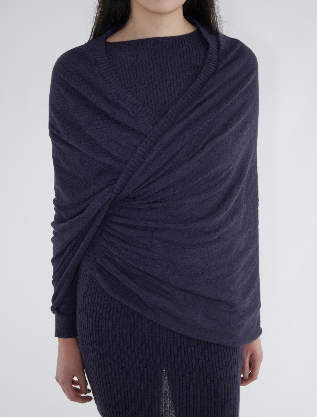 Elio dress ribbed inner dress crossover piece layered look