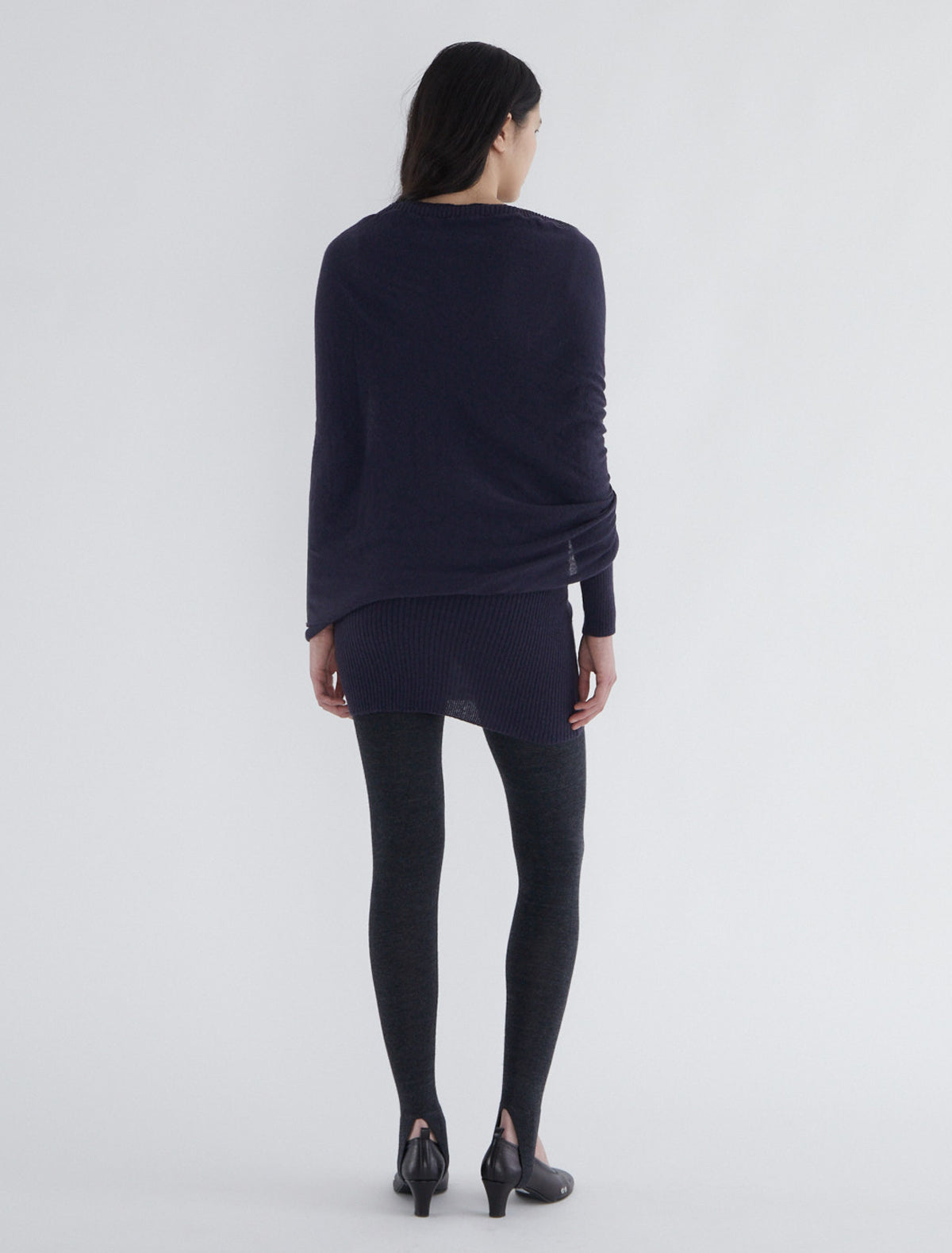 Elio dress ribbed inner dress crossover piece layered look