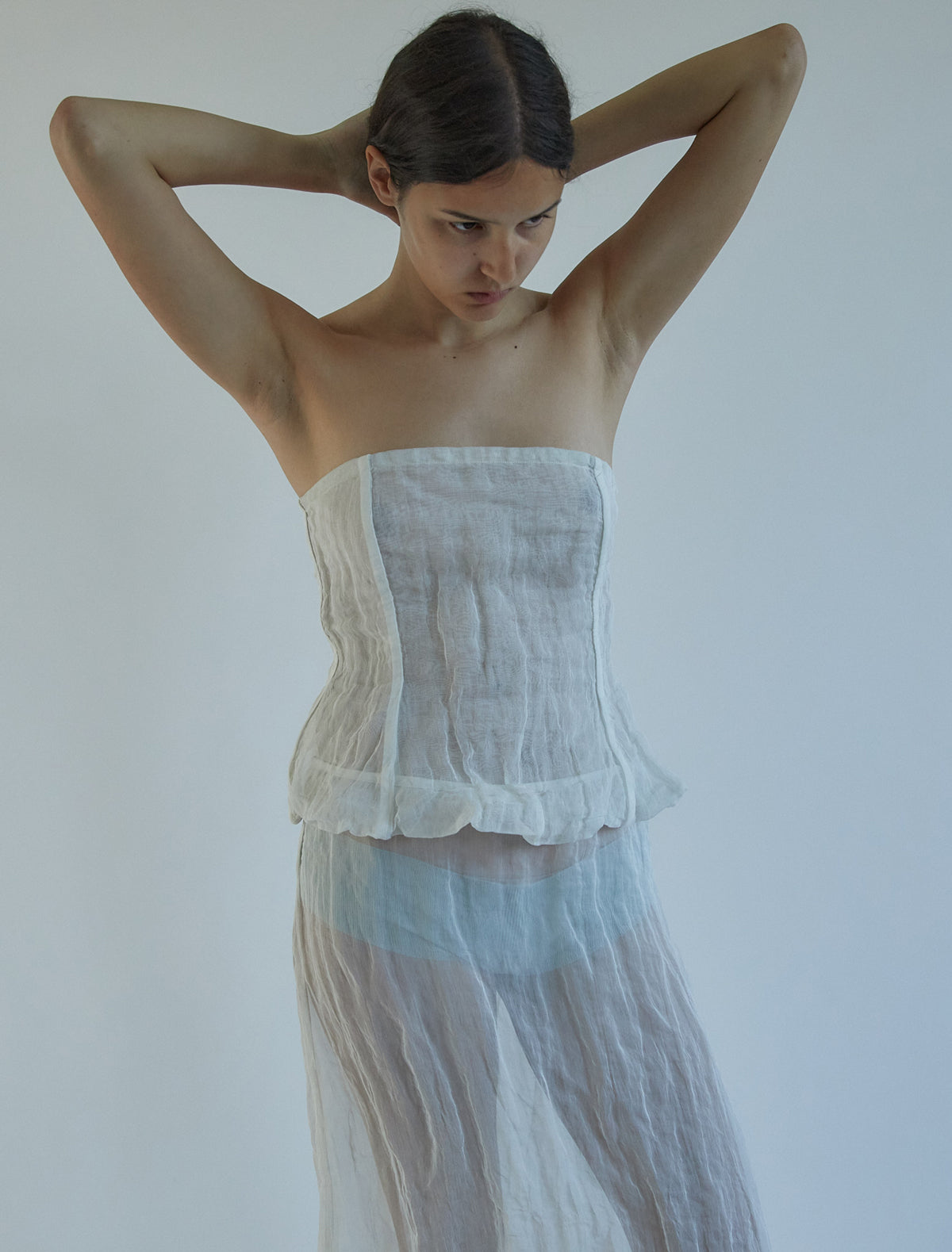 Mansi long dress two piece effect offwhite