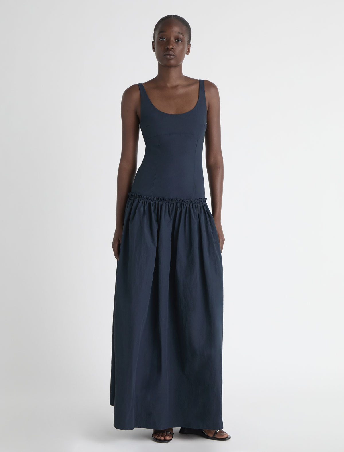 Aluni long nylon strap dress voluminous skirt