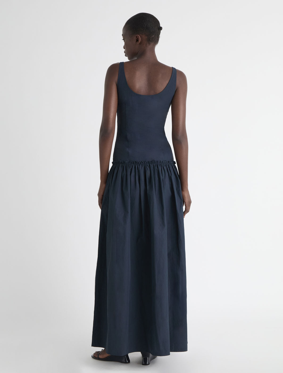 Aluni long nylon strap dress voluminous skirt