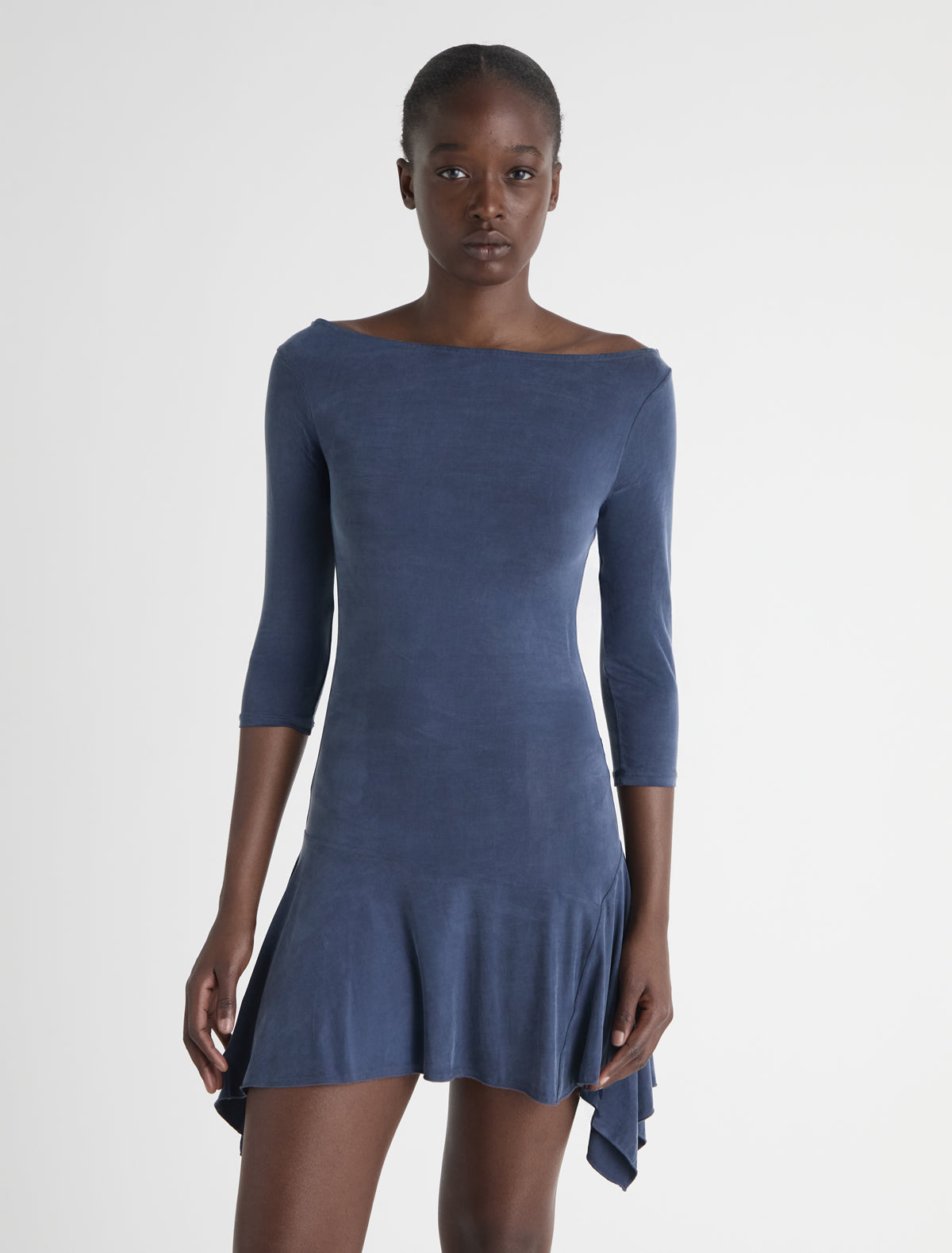 Benito cupro asymmetric mini dress