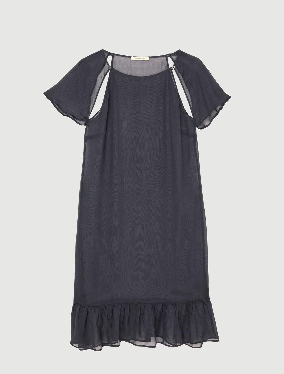 Lira dress midi dress short sleeves openings armholes ruffled hem darkgey