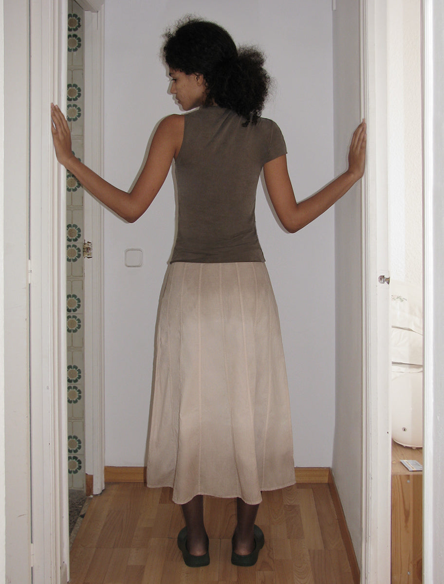 Elvira asymmetric cupro top brown